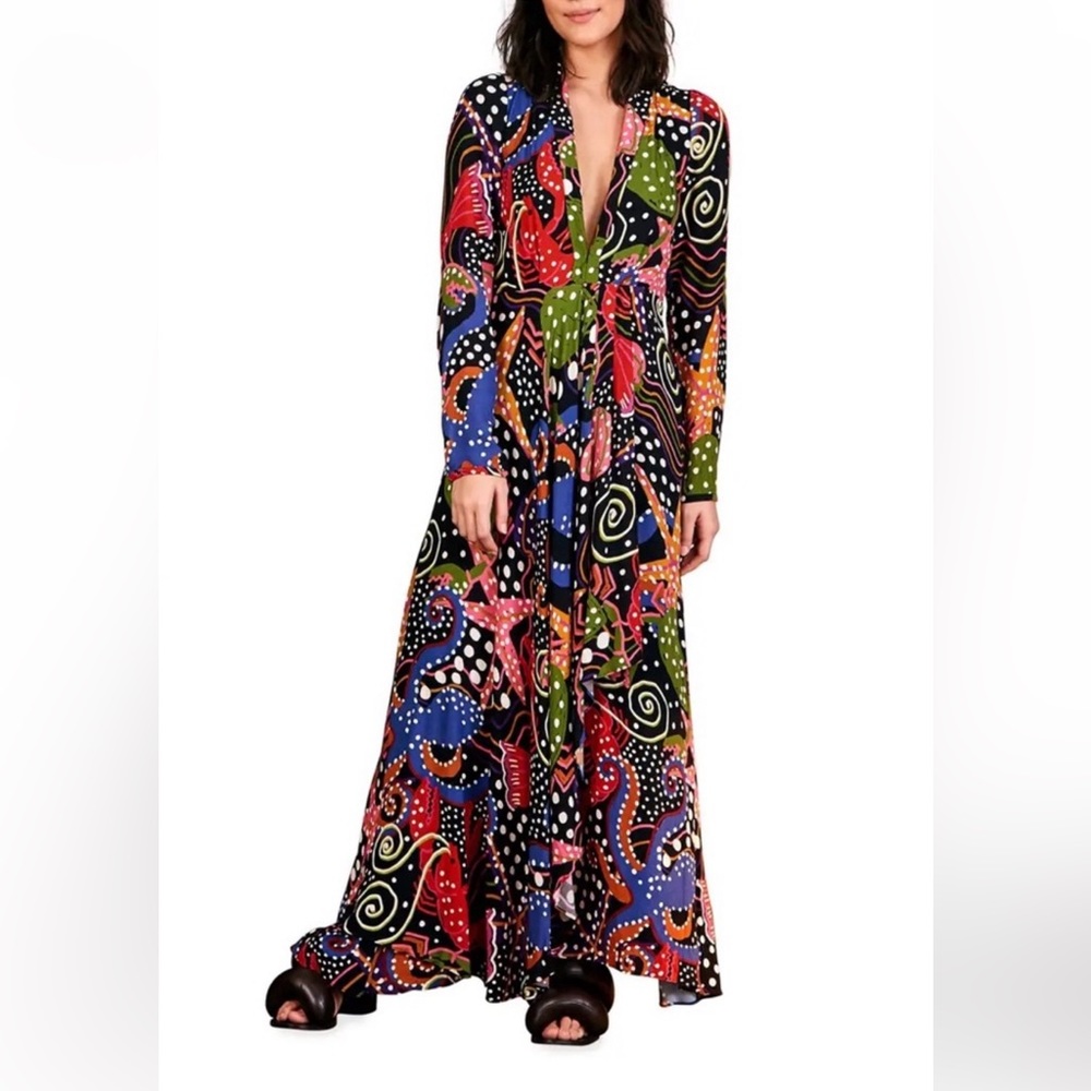 Farm Rio Under the Sea Maxi Dress - sz M